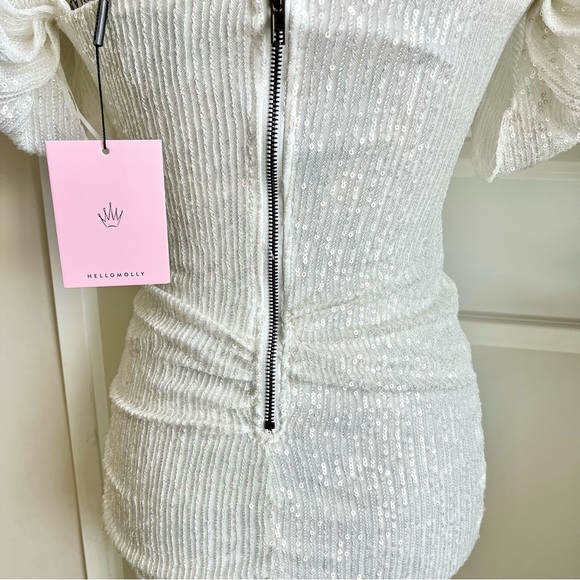Hello Molly Frequent The Club Dress White Sz 6 - Picture 13 of 16